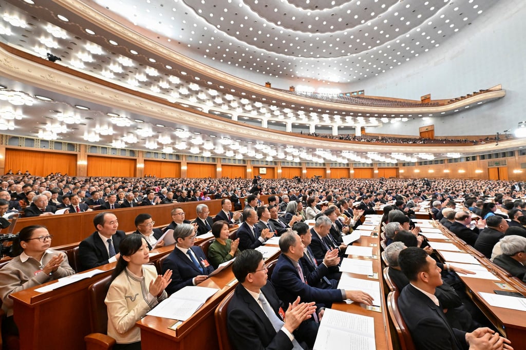 The third plenary meeting of the fourth session of the 14th National Committee of the Chinese People’s Political Consultative Conference is held at the Great Hall of the People in Beijing, on March 8. Photo: Xinhua The third plenary meeting of the fourth session of the 14th National Committee of the Chinese People’s Political Consultative Conference is held at the Great Hall of the People in Beijing, on March 8. Photo: Xinhua