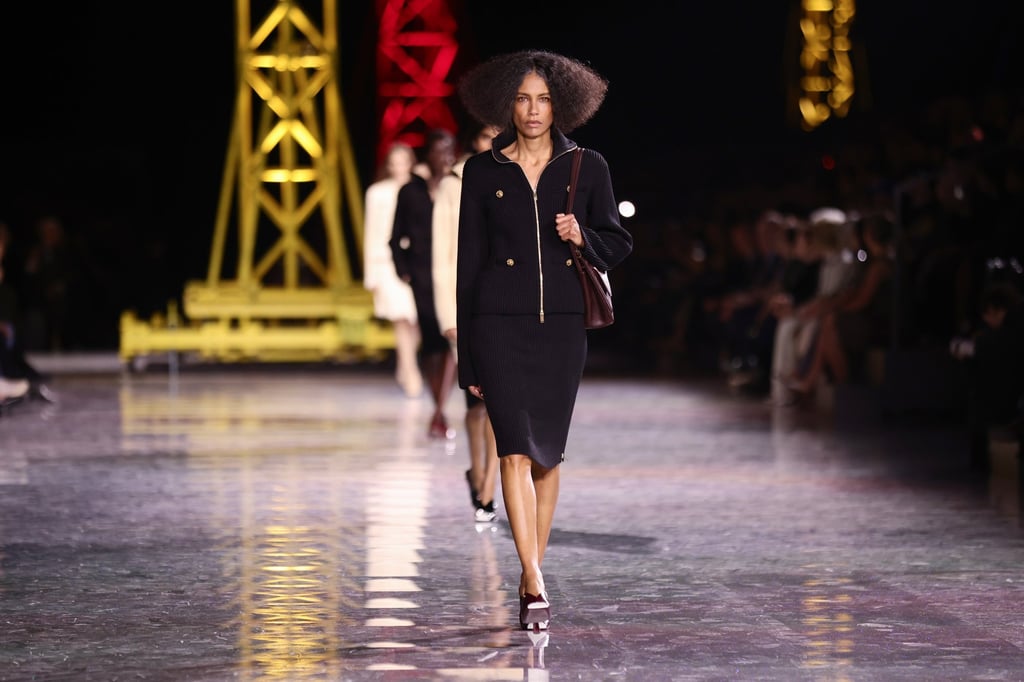 The opening look at Chanel’s fall/winter 2026 show at Paris Fashion Week. Photo: EPA