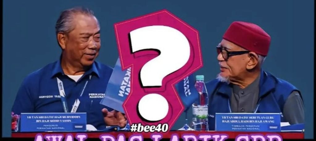 A screengrab from a TikTok video uploaded by user “puterishantek”, in which purported audio of Muhyiddin was overlaid on a graphic alleging PAS was distancing itself from Perikatan Nasional. Photo: TikTok/Puterishantek