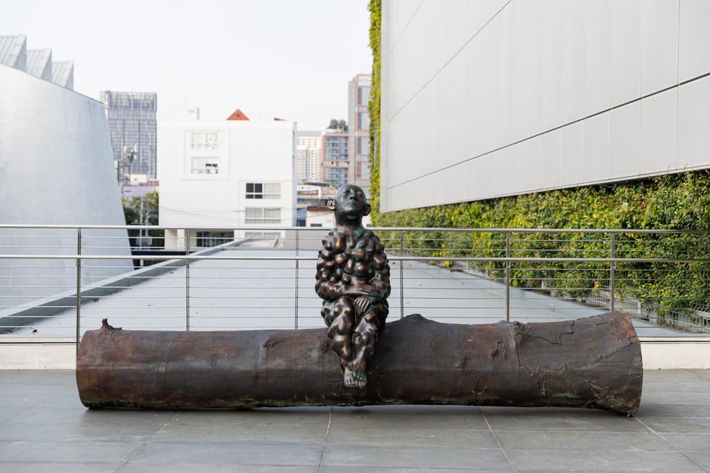 Paloma Varga Weisz’s Bumpman on a Tree Trunk is part of Dib Bangkok’s inaugural exhibition, “(I)nvisible Presence”, featuring works by 40 leading artists. Photo: Handout