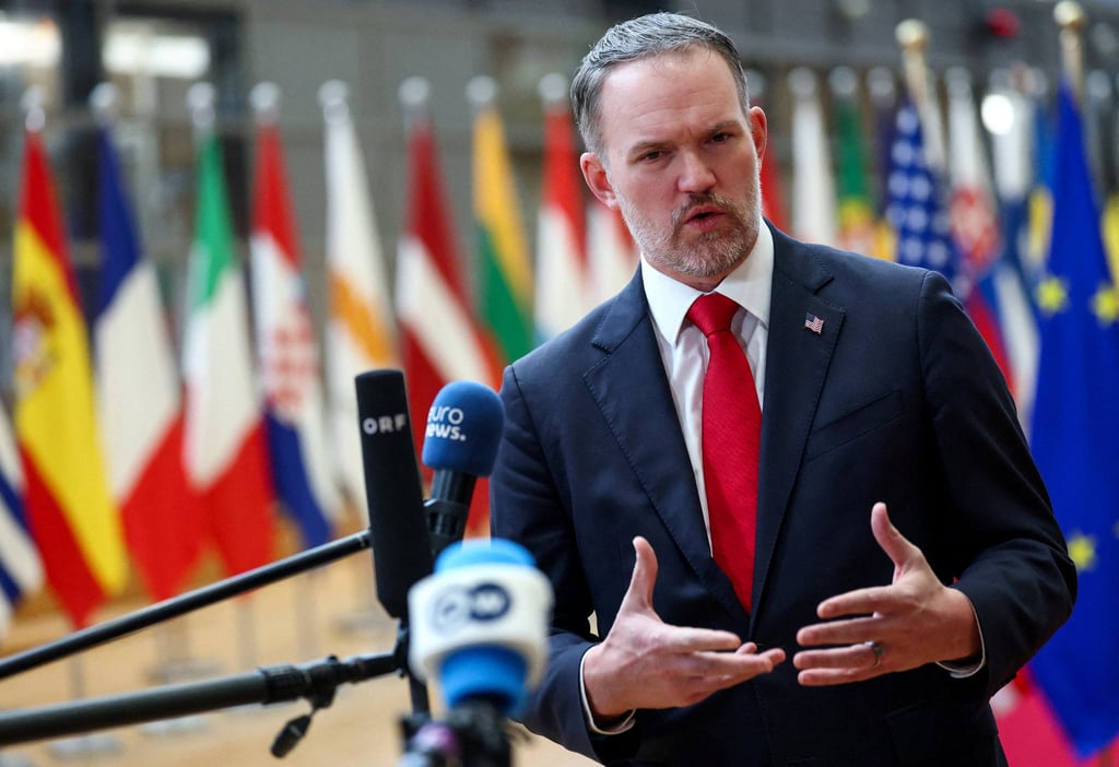 US Trade Representative Jamieson Greer speaks to reporters in Brussels, Belgium, November 2025. Photo: Reuters