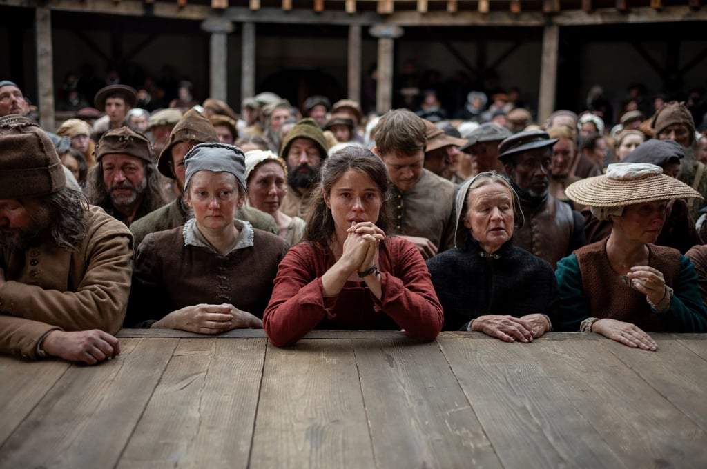 Jessie Buckley, centre, in a still from Hamnet. Buckley is the favourite for best supporting actress. Photo: AP