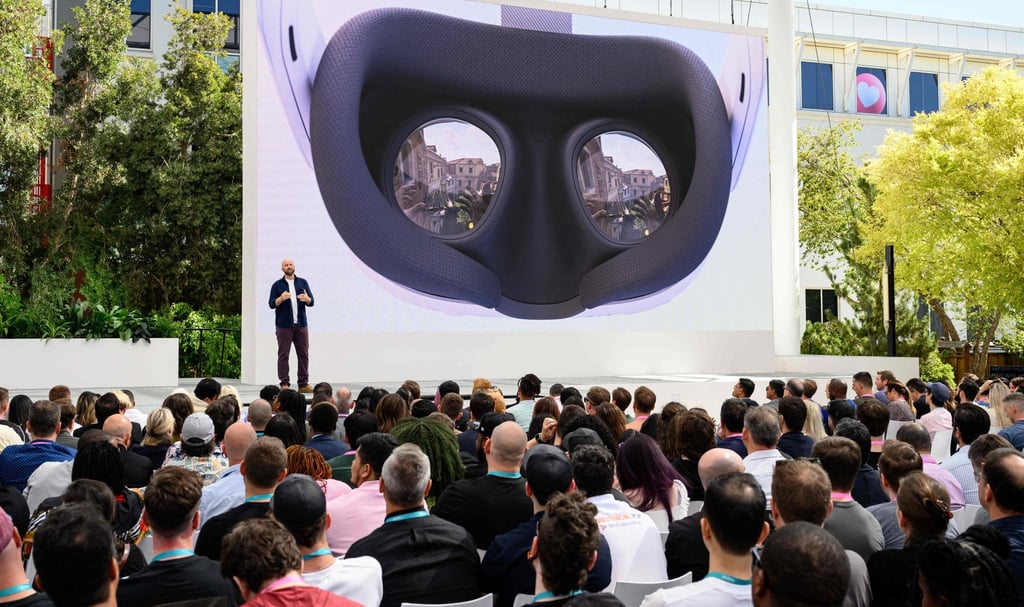 Facebook Chief Technology Officer Andrew Bosworth speaks during Meta Connect event at the headquarters in Menlo Park, California, on September 27, 2023. Photo: AFP