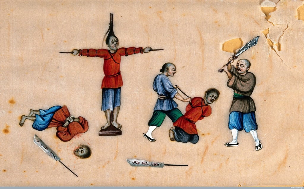 The above depiction of punishment in ancient times illustrates just how brutal it could be. Photo: Wellcome Collection