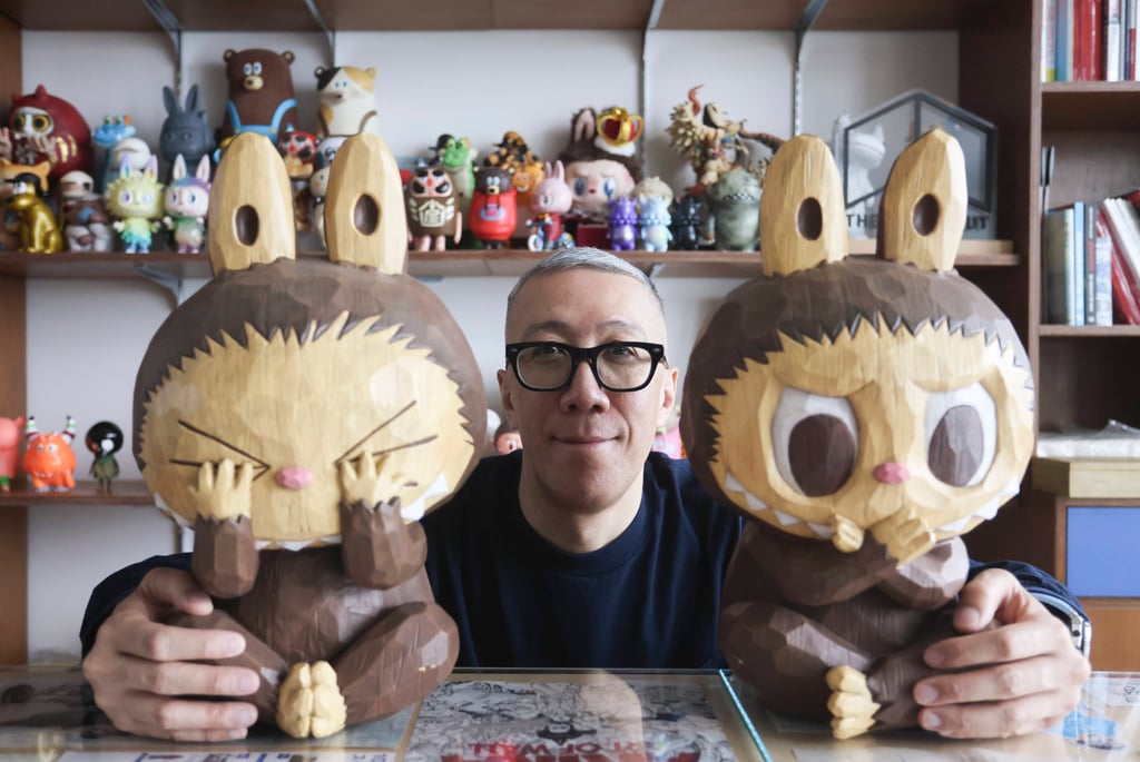 Labubu creator Lung Ka-sing, at his studio in Kwun Tong on March 4, 2025. Photo: Jonathan Wong