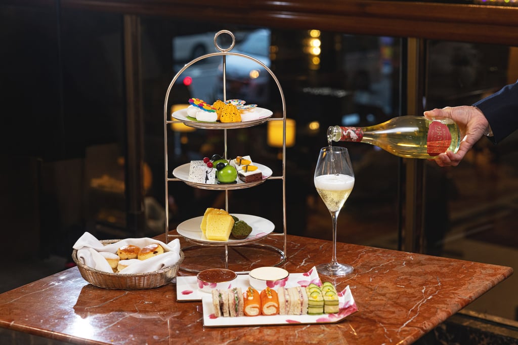 The Clipper Lounge’s Saicho afternoon tea is a collaboration with illustrator Rebecca Lin. Photo: Handout