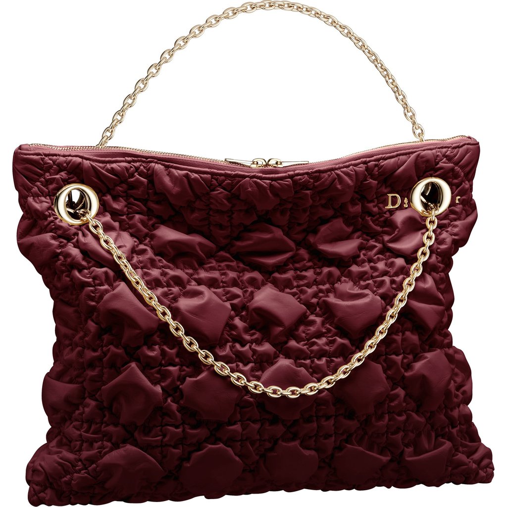 Medium Dior Crunchy bag in hermitage macrocannage. Photo: Handout