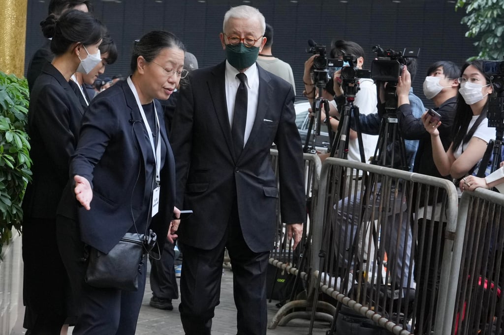 Lo Ka-shui, chairman of Great Eagle Holdings, attends the tribute for the late Lee Shau Kee at the Hong Kong Funeral Home in North Point, April 27, 2025. Photo: May Tse