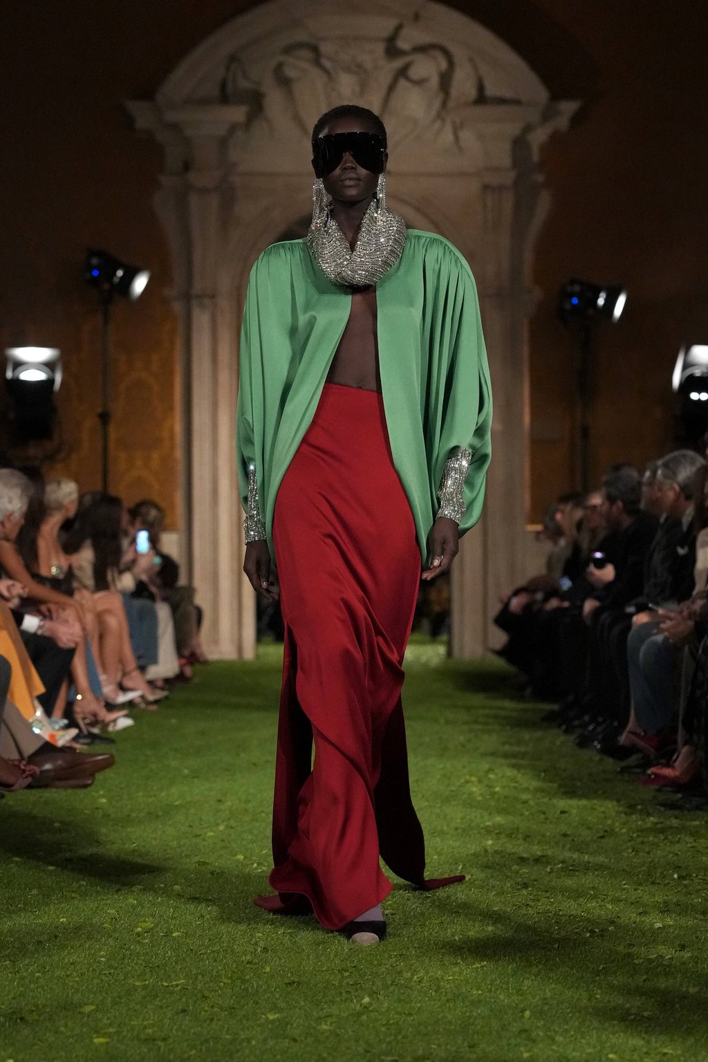 Signature red used against various other shades at the Valentino fall/winter 2026 show. Photo: Handout