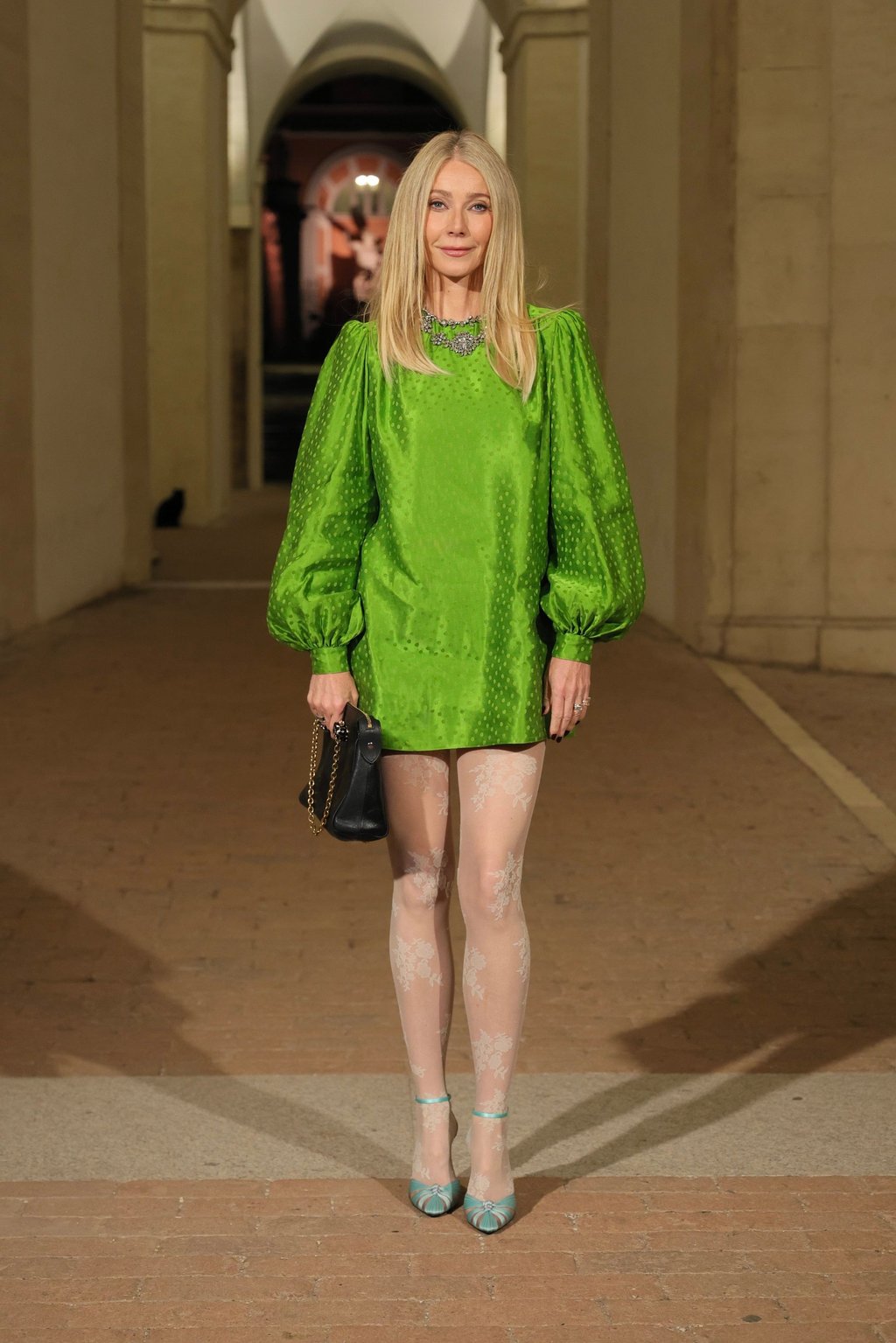 Gwyneth Paltrow arrives at the Valentino fall/winter 2026 show, held at Palazzo Barberini in Rome, on March 12. Photo: Getty Images