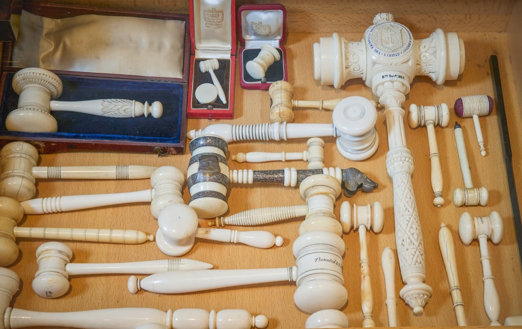 A selection from Rahul Kadakia’s gavel collection. Photo: courtesy Rahul Kadakia