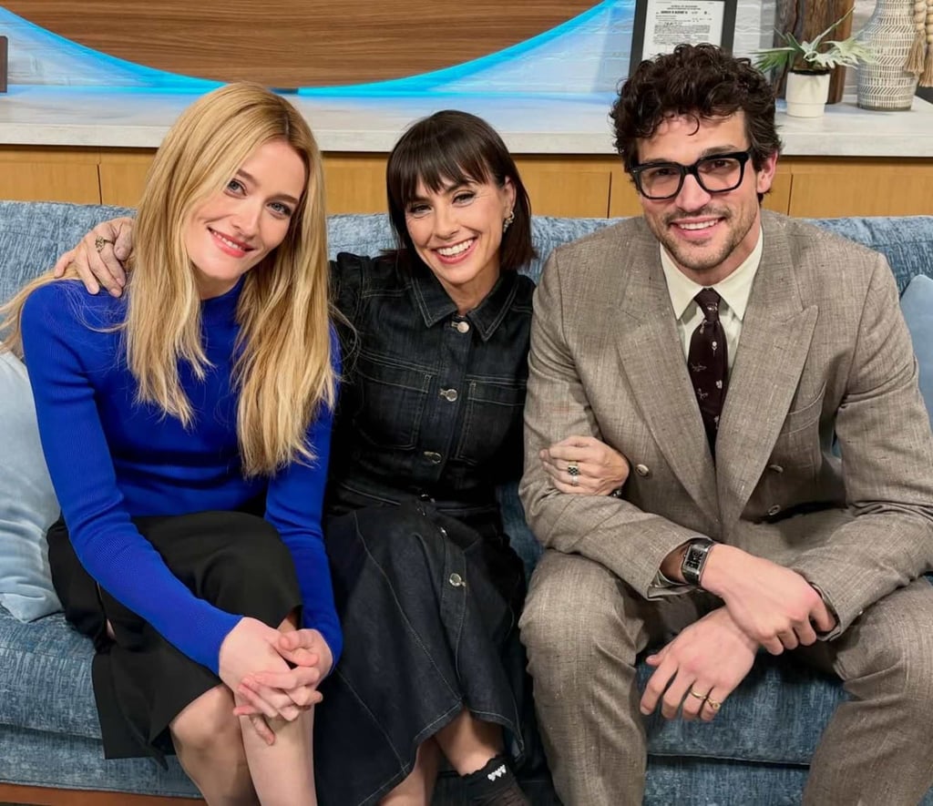 Constance Zimmer with her Love Story co-stars Sarah Pidgeon and Paul Anthony Kelly. Photo: @constancezimmer/Instagram Constance Zimmer with her Love Story co-stars Sarah Pidgeon and Paul Anthony Kelly. Photo: @constancezimmer/Instagram