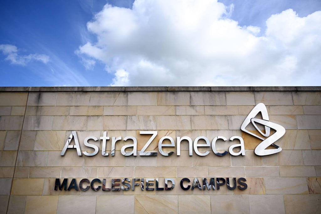 A view of the AstraZeneca building in Macclesfield, central England on May 11, 2021. Photo: AFP