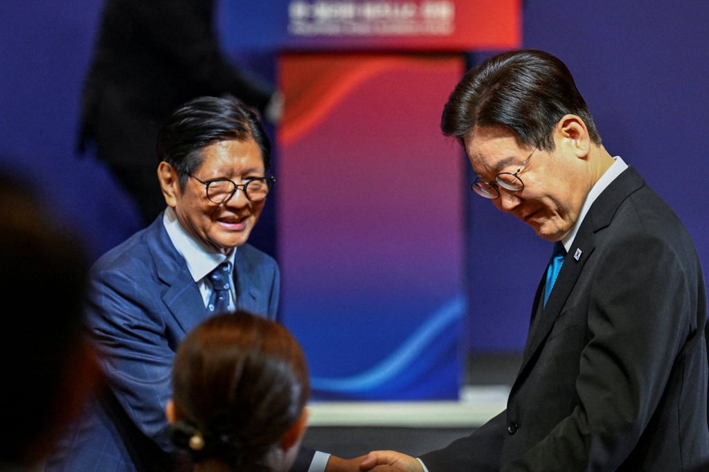 Philippine President Ferdinand Marcos Jnr (left) and South Korean President Lee Jae Myung in Manila on March 4. Photo: via Reuters Philippine President Ferdinand Marcos Jnr (left) and South Korean President Lee Jae Myung in Manila on March 4. Photo: via Reuters