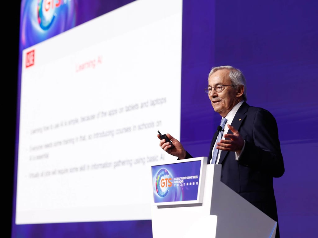 Professor Christopher A Pissarides, winner of the Nobel Prize for economics in 2010, delivers his keynote speech about global talent development trends at the forum.