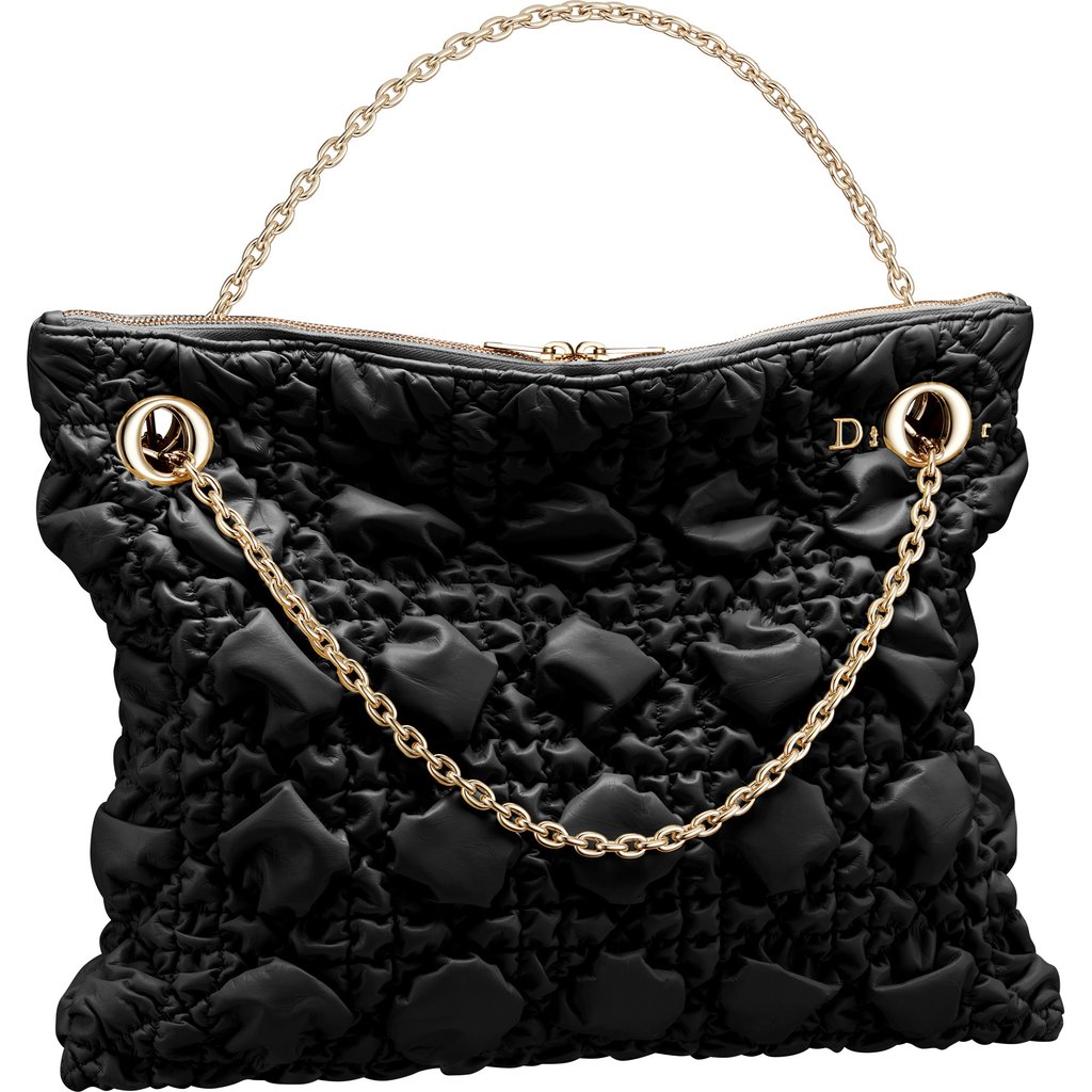Medium Dior Crunchy bag in black macrocannage. Photo: Handout