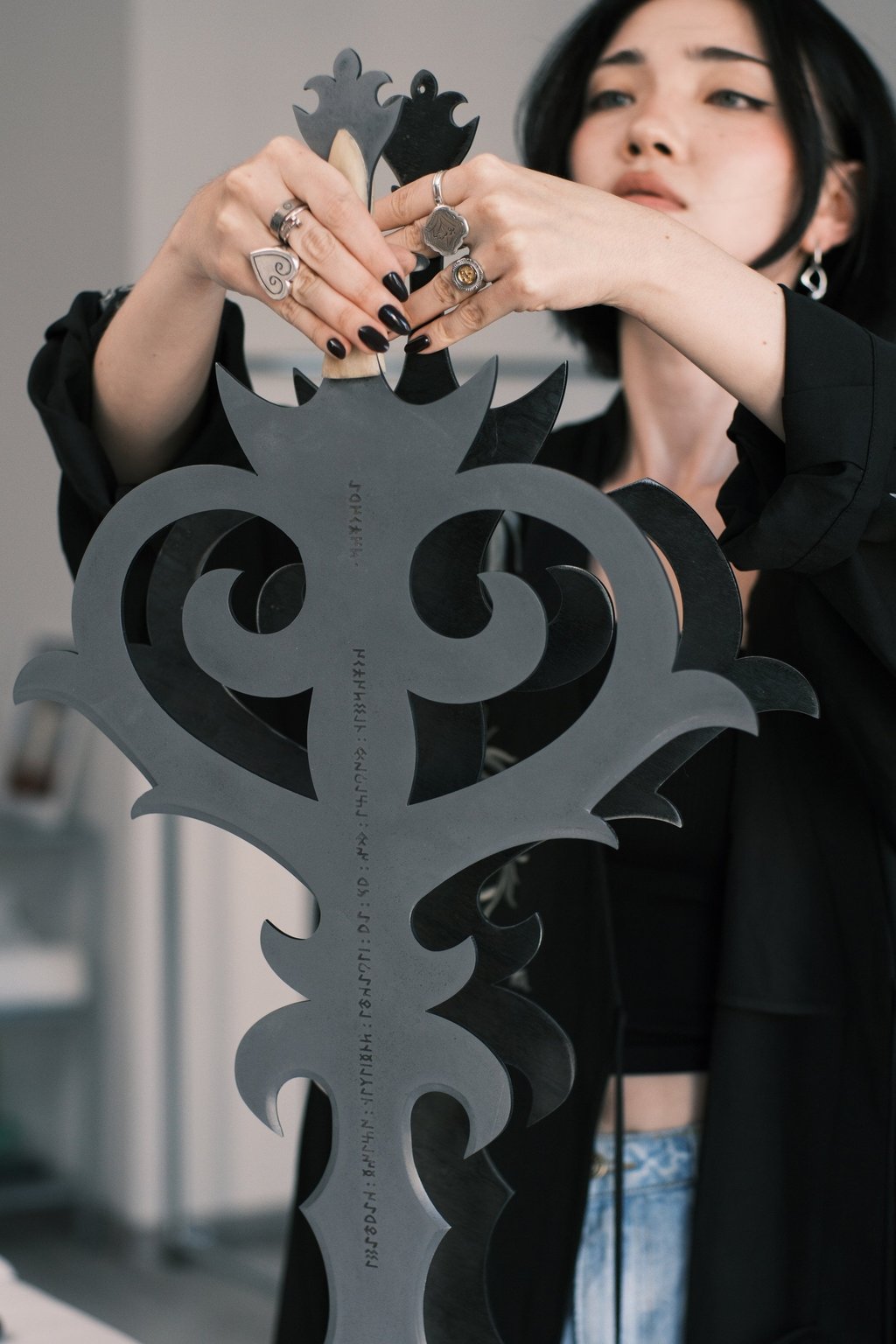 Aya Shalkar with her sculpture Umaibata (Great Mother’s Blessing). Photo: Handout Aya Shalkar with her sculpture Umaibata (Great Mother’s Blessing). Photo: Handout