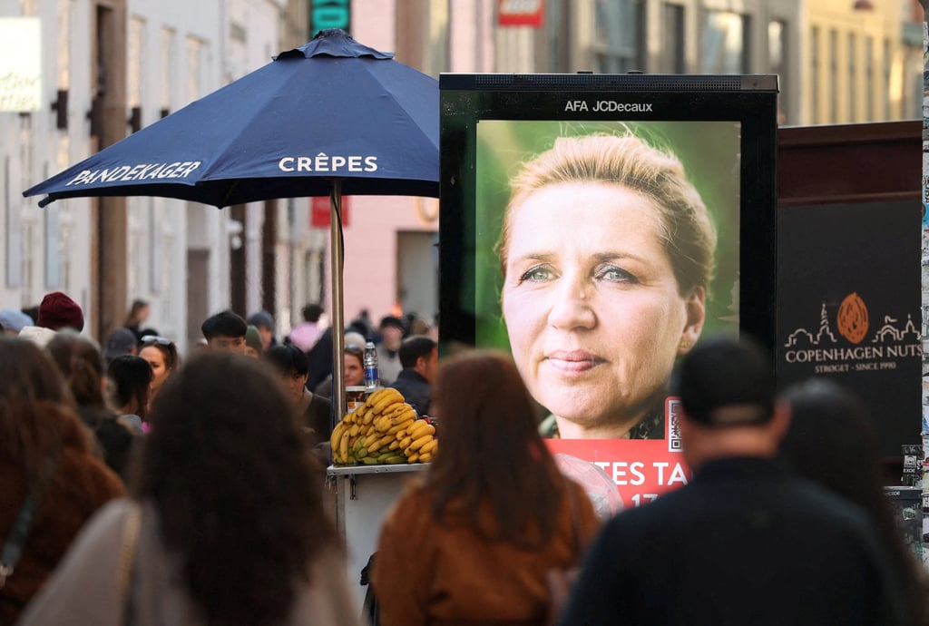 An election advertisement in Copenhagen for Mette Frederiksen, Denmark’s prime minister. Photo: Reuters