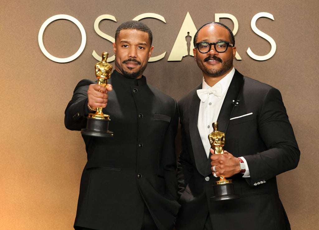 Michael B. Jordan and Ryan Coogler in the Oscars photo room at the 98th Academy Awards in Hollywood on March 15. Photo: Reuters