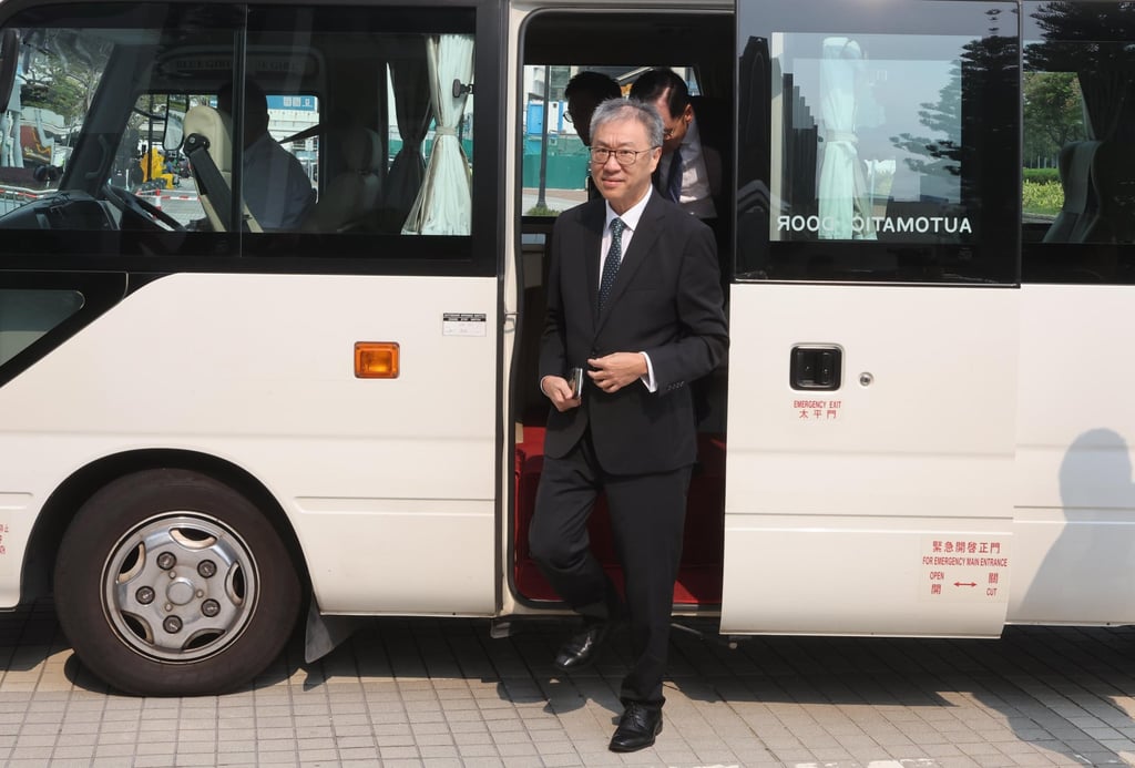 Justice David Lok, chairman of the independent committee, arrives at City Gallery in Central for the sixth day of the Tai Po fire hearing. Photo: Edmond So Justice David Lok, chairman of the independent committee, arrives at City Gallery in Central for the sixth day of the Tai Po fire hearing. Photo: Edmond So