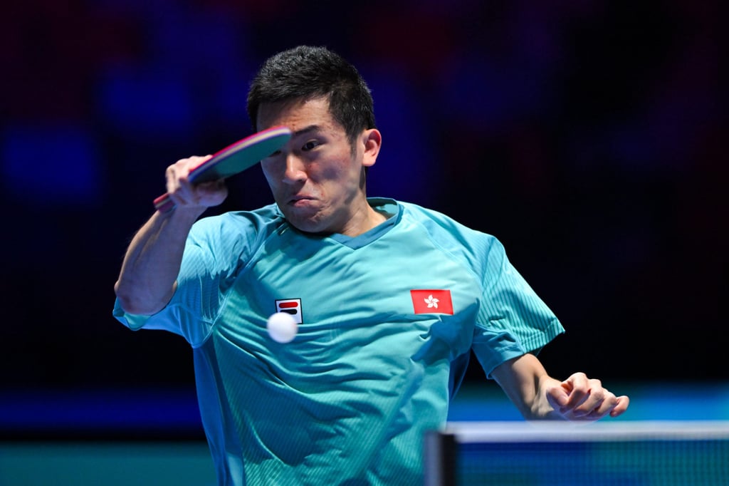 Hong Kong’s Lam Siu-hang lost to Alexis Lebrun of France to bow out of the event. Photo: Xinhua