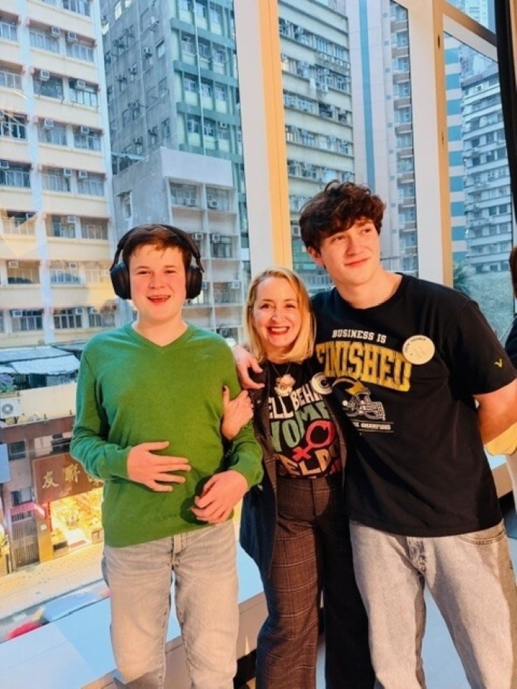 Talos Foundation founder Mary Schaus with her sons Alex (left) and Kane. Photo: Mary Schaus