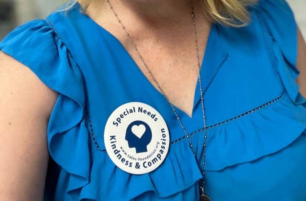 Talos Foundation’s badges help identify someone’s neurodiversity or special educational needs. Photo: Talos Foundation