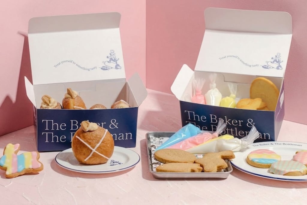 The Baker & The Bottleman is offering a creative reimagining of classic Easter treats, including hot cross doughnuts. Photo: The Baker & The Bottleman