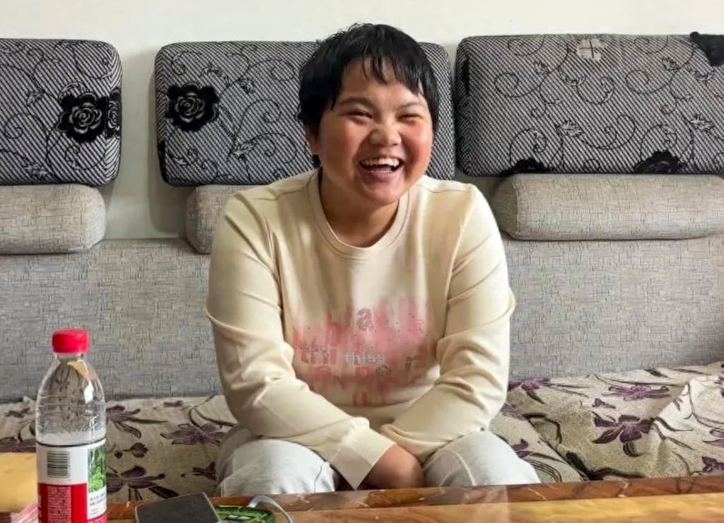 Hu Xinyao, above, suffers from a rare vascular condition which caused the incident on the train. Photo: baijiahao.baidu.com