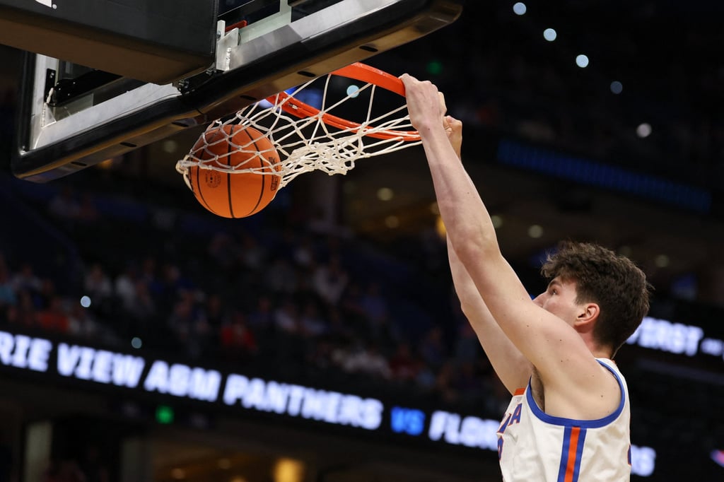 Olivier Rioux broke the Guinness World Record for tallest teenager at age 15. Photo: Matt Pendleton-Imagn Images