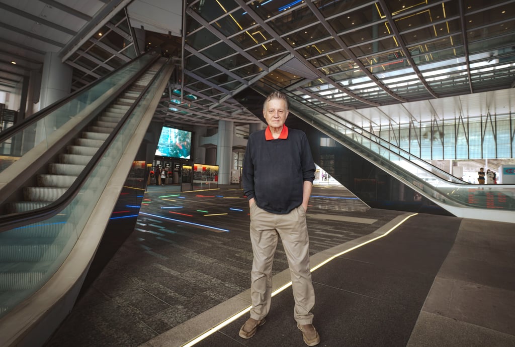 Ian Lambot in the ground-floor plaza, between the HSBC Main Building escalators. The escalators were angled in consultation with a feng shui expert, who identified the building’s most auspicious entry and exit points. Photo: Alexander Mak Ian Lambot in the ground-floor plaza, between the HSBC Main Building escalators. The escalators were angled in consultation with a feng shui expert, who identified the building’s most auspicious entry and exit points. Photo: Alexander Mak