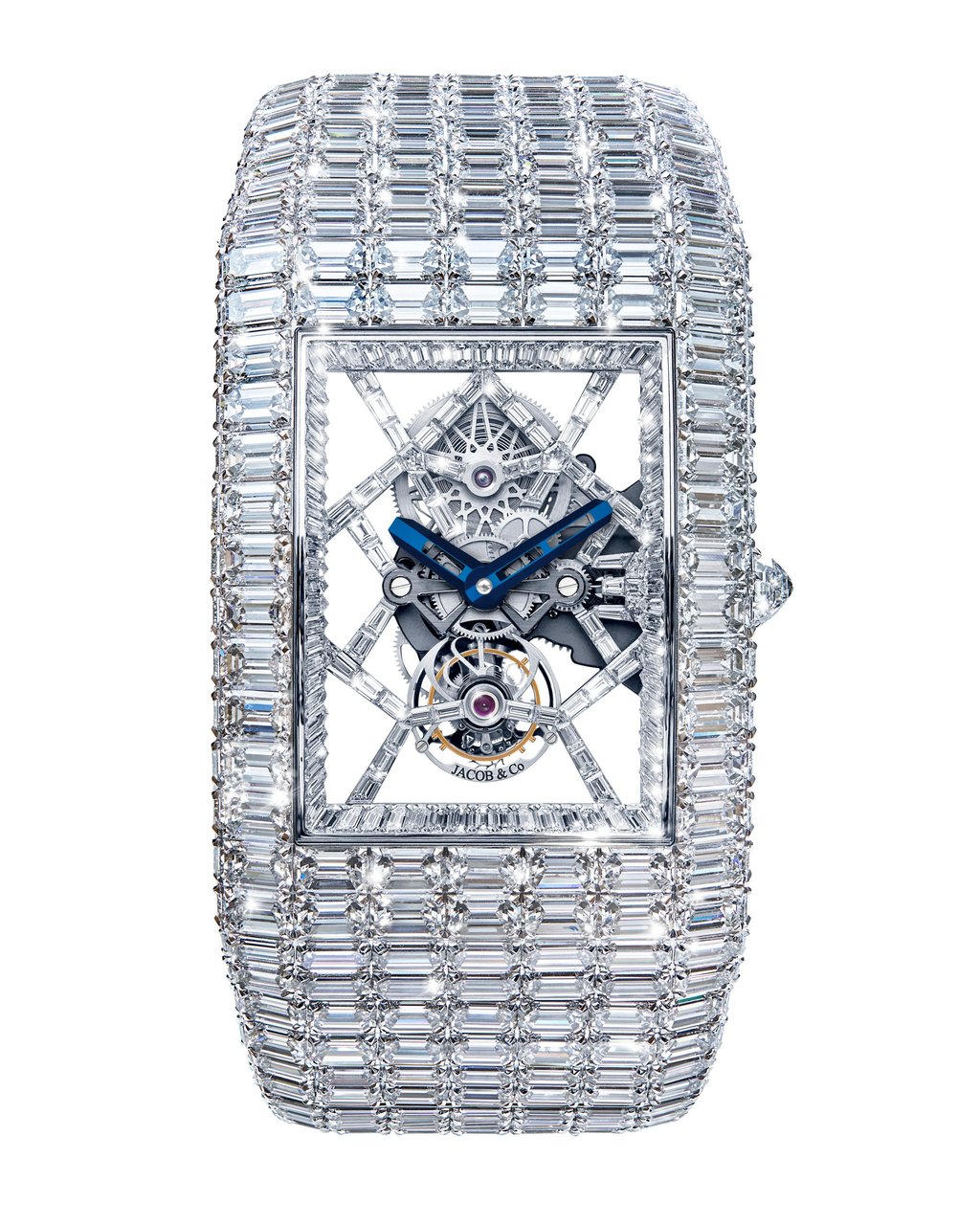 The Jacob & Co. Billionaire III has diamonds on its case, crown and integrated bracelet. Photo: Handout