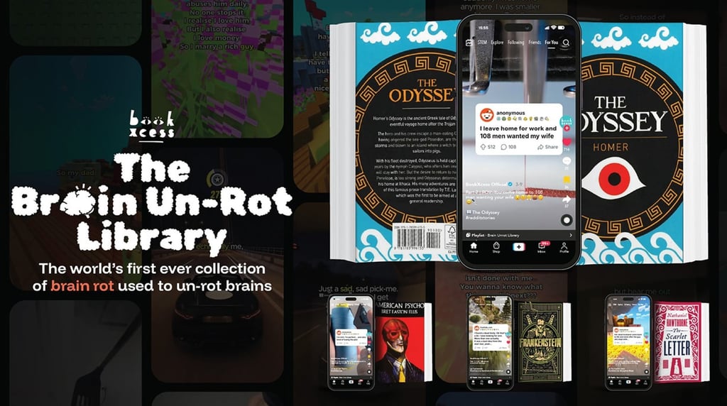 BookXcess’ “Brain Un-Rot Library” is a series of social media content featuring 100 of the world’s best loved books. Photo: Handout