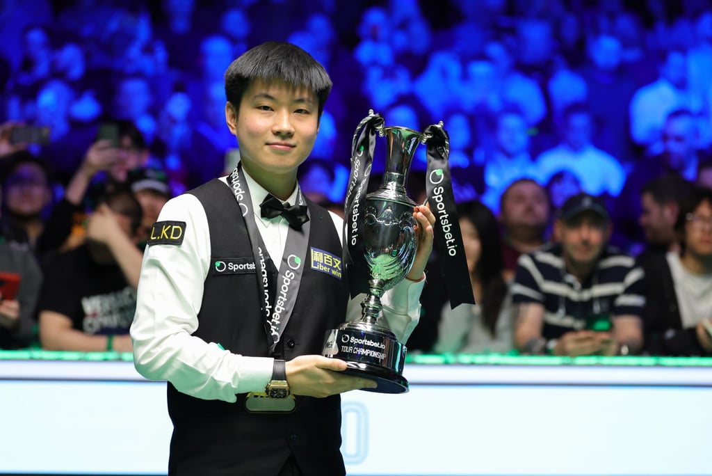 Zhao's victory made him the first player to win all three Players Series titles in one season. Photo: Xinhua Zhao's victory made him the first player to win all three Players Series titles in one season. Photo: Xinhua
