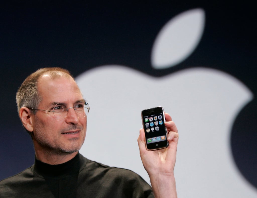 Steve Jobs with the first iPhone at the MacWorld Conference in San Francisco on January 9, 2007. Photo: AP
