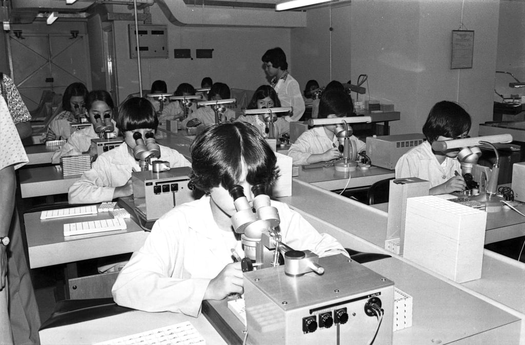 Watch manufacturer Remex International operated a 50,000 sq ft factory in Wong Chuk Hang. An SCMP photographer visited in 1977. Photo: Sunny Lee/ SCMP Archives