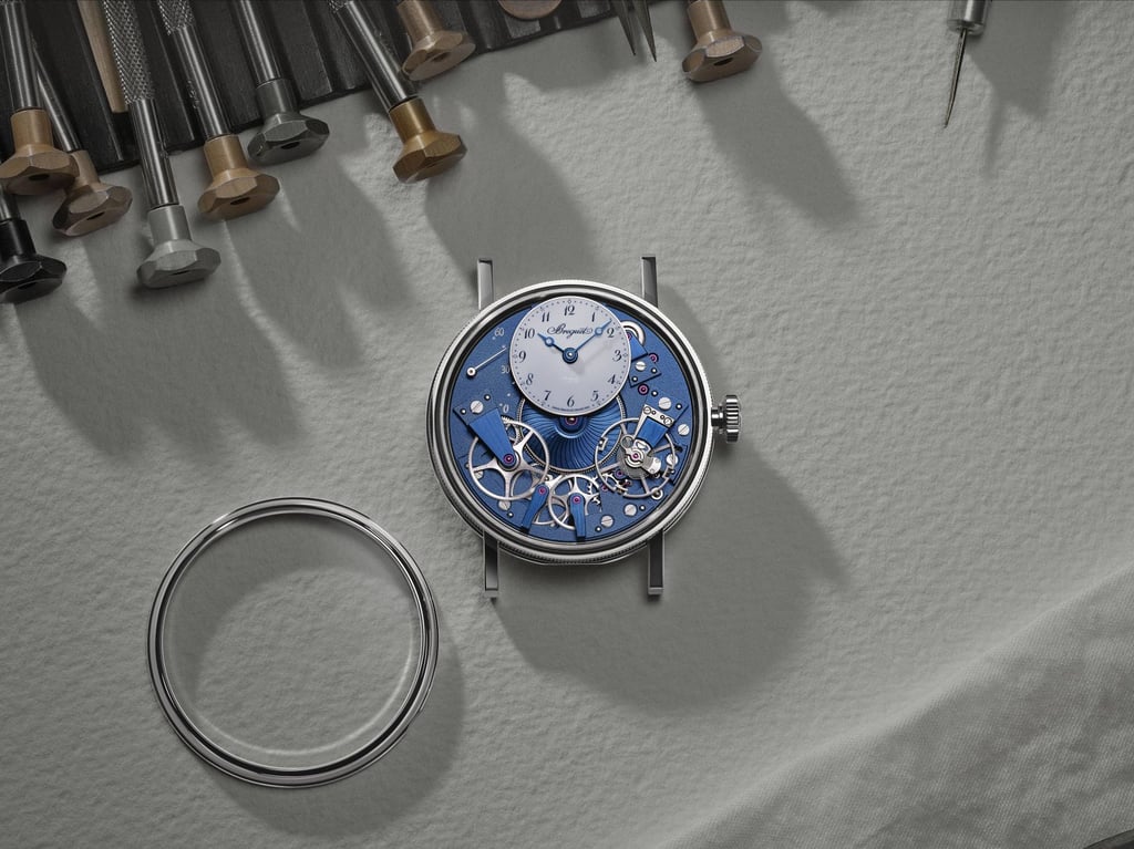 The Breguet Tradition Seconde Rétrograde 7037 is distinguished by a retrograde small seconds display. Photo: Handout