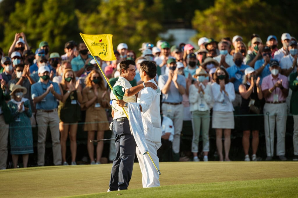 Hideki Matsuyama during the Masters at Augusta National Golf Club, in April 2021. Photo: Augusta National via Getty Images
