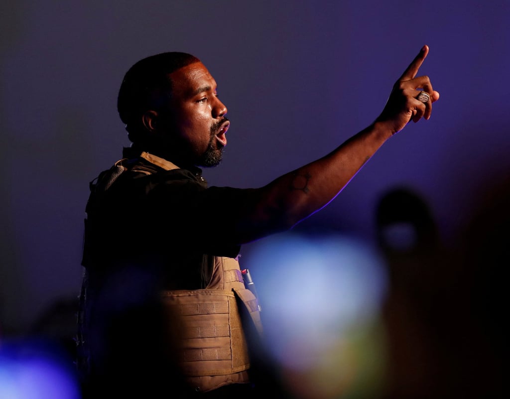Kanye West gestures to the crowd in North Charleston, South Carolina in the US in 2020. Photo: Reuters