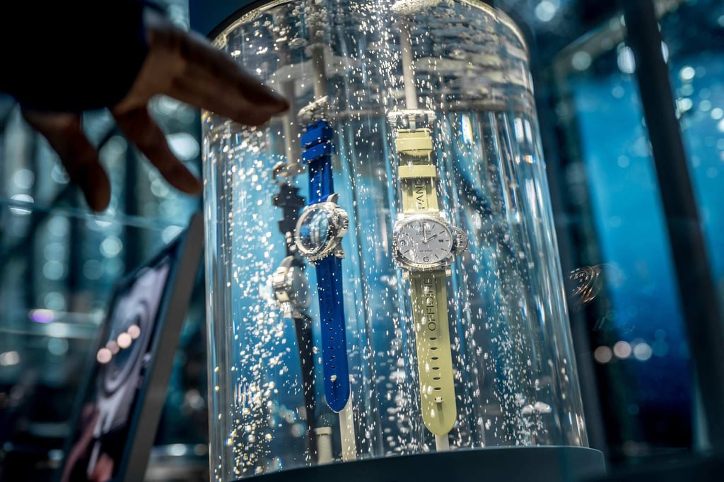 Waterproof watches from Panerai. Photo: AFP