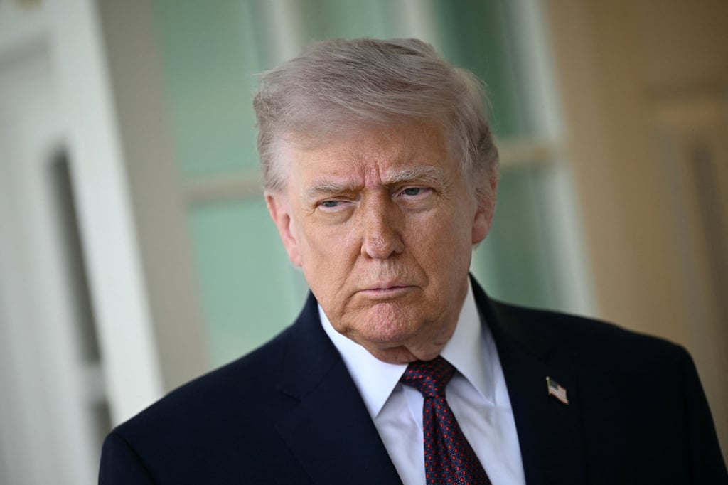 US President Donald Trump speaks to the members of the media outside the Oval Office at the White House on Monday. Photo: Getty Images/TNS/AFP US President Donald Trump speaks to the members of the media outside the Oval Office at the White House on Monday. Photo: Getty Images/TNS/AFP