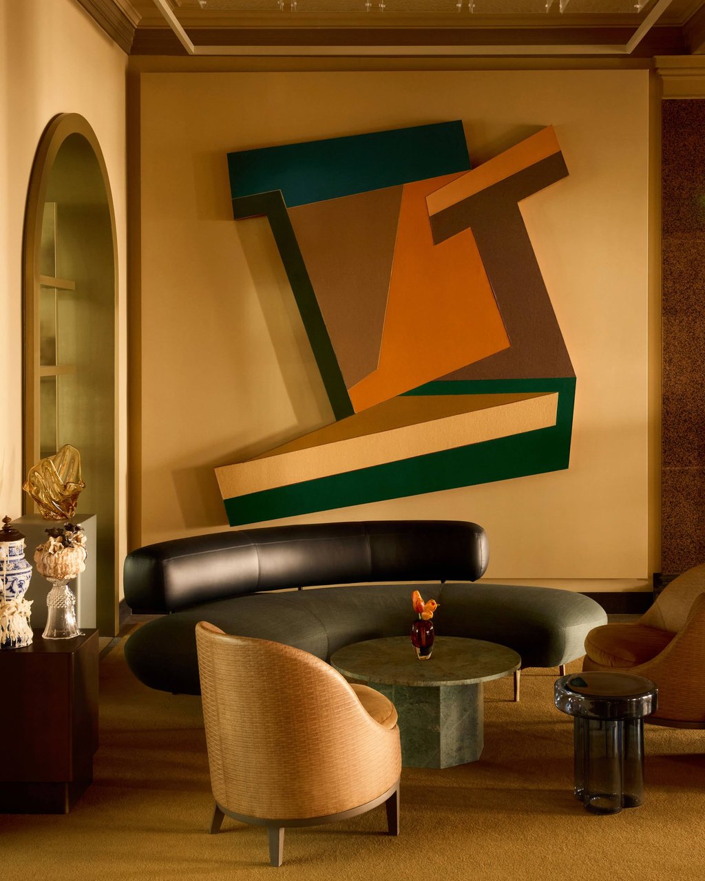 A work by Frank Stella in the hotel lobby. Photo: Handout