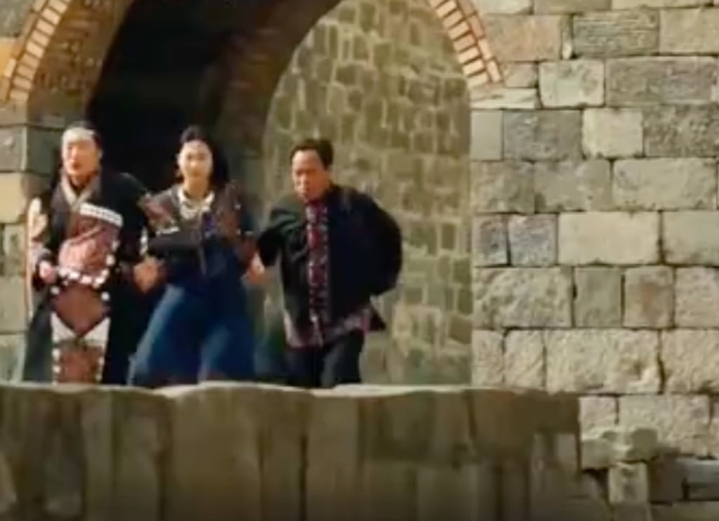 This modern day re-enactment shows a young woman being rounded up as part of the ritual. Photo: bilibili