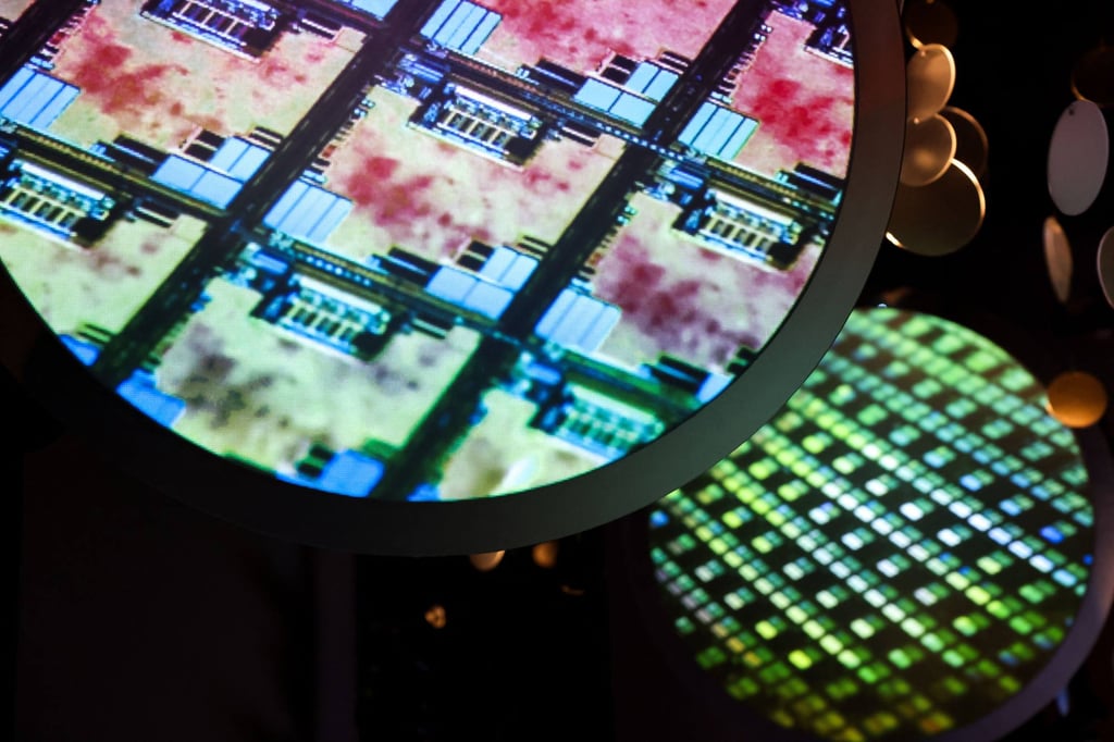Silicon wafers are displayed at the TSMC Museum of Innovation in Hsinchu on November 21, 2024. Photo: AFP