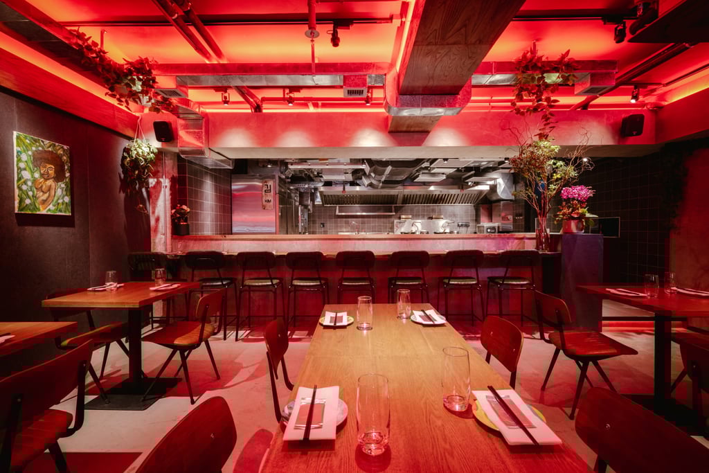 The red-tinted interiors of Golden Gip. Photo: Handout