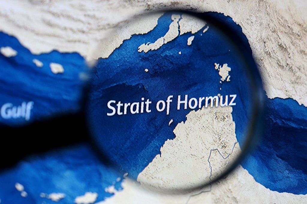 An illustration shows the Strait of Hormuz, which is bordered by Iran and Oman. Photo: Reuters