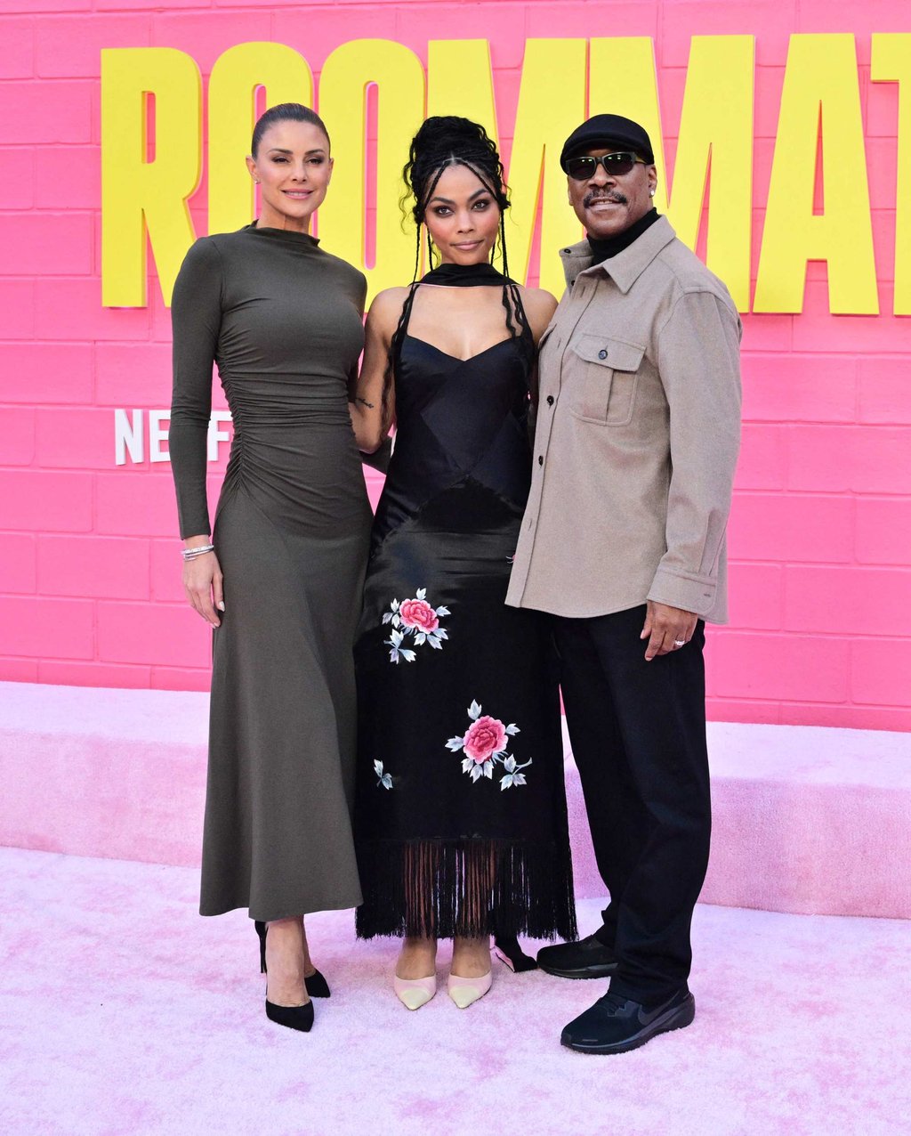 Paige Butcher – Eddie Murphy’s wife – Bella Murphy and Eddie Murphy at the Roommates premiere. Photo: AFP