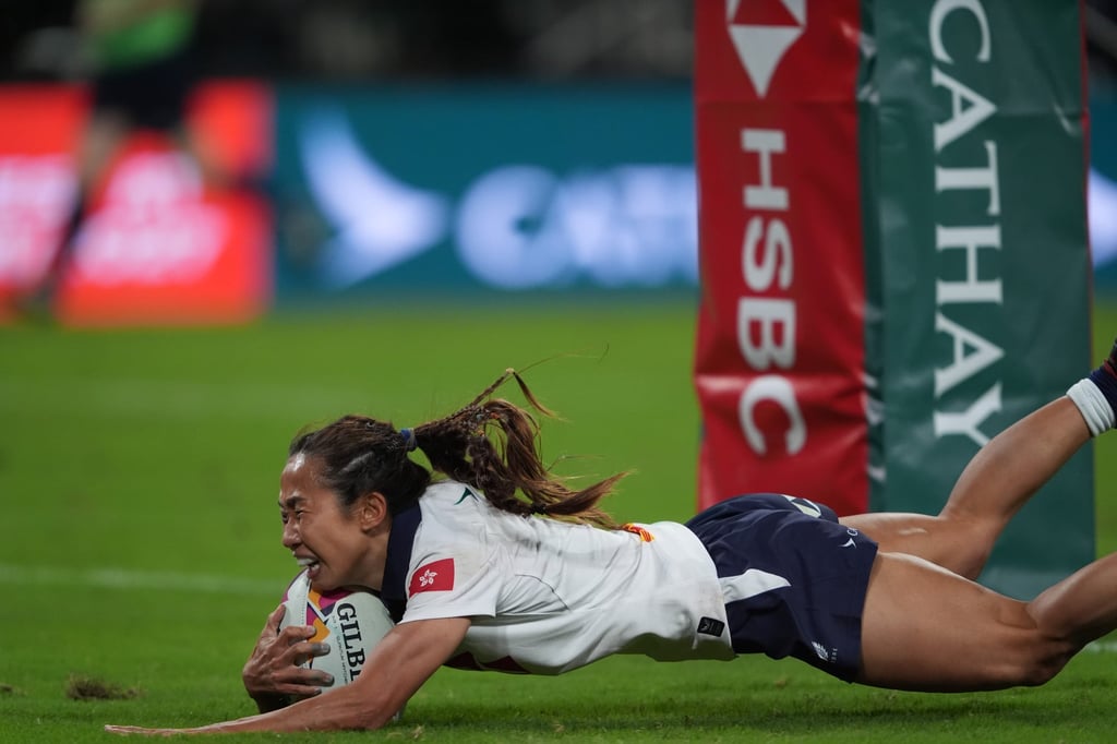 Chong Ka-yan scores against Denmark at Kai Tak Stadium on Friday. Photo: Elson Li