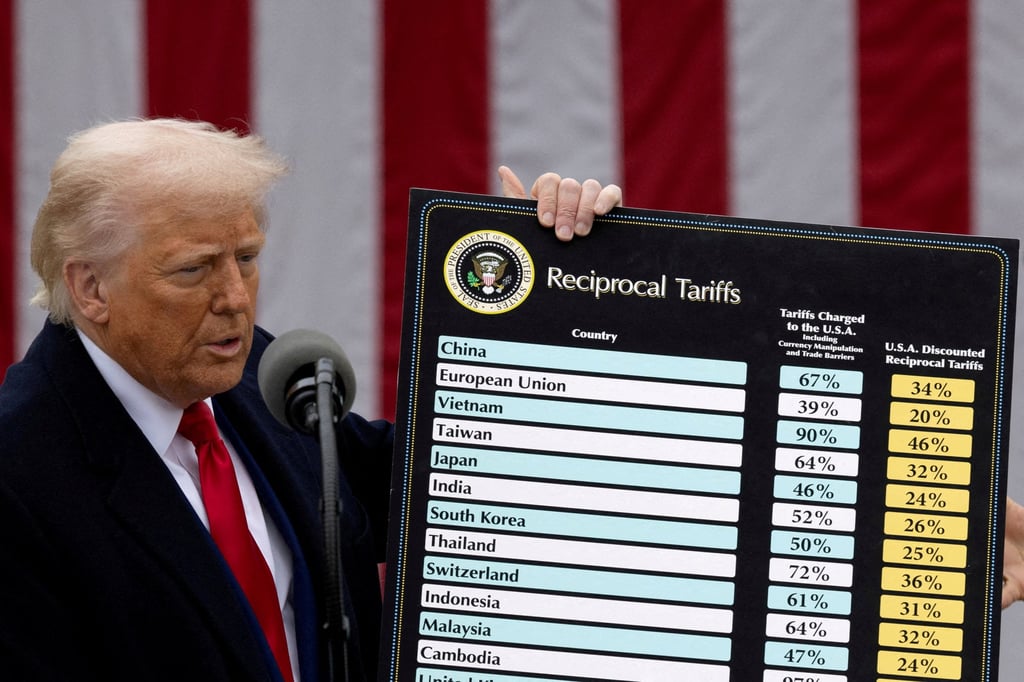 US President Donald Trump delivers remarks on tariffs at the White House on April 2, 2025. Photo: Reuters
