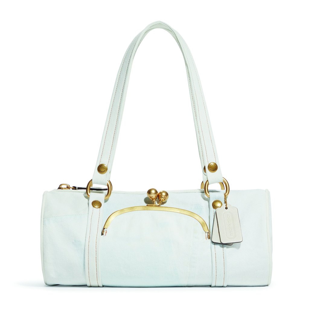 Coach Kisslock Barrel in upcrafted denim. Photo: Handout